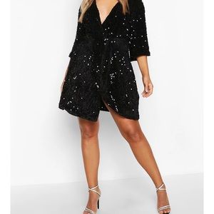 Plus Sequin Twist Dress